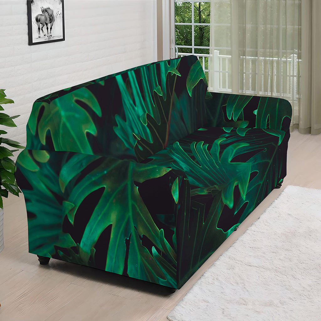 Tropical Fern Leaf Print Sofa Cover