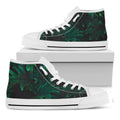 Tropical Fern Leaf Print White High Top Sneakers