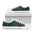 Tropical Fern Leaf Print White Low Top Sneakers
