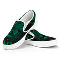 Tropical Fern Leaf Print White Slip On Sneakers