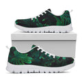 Tropical Fern Leaf Print White Running Shoes