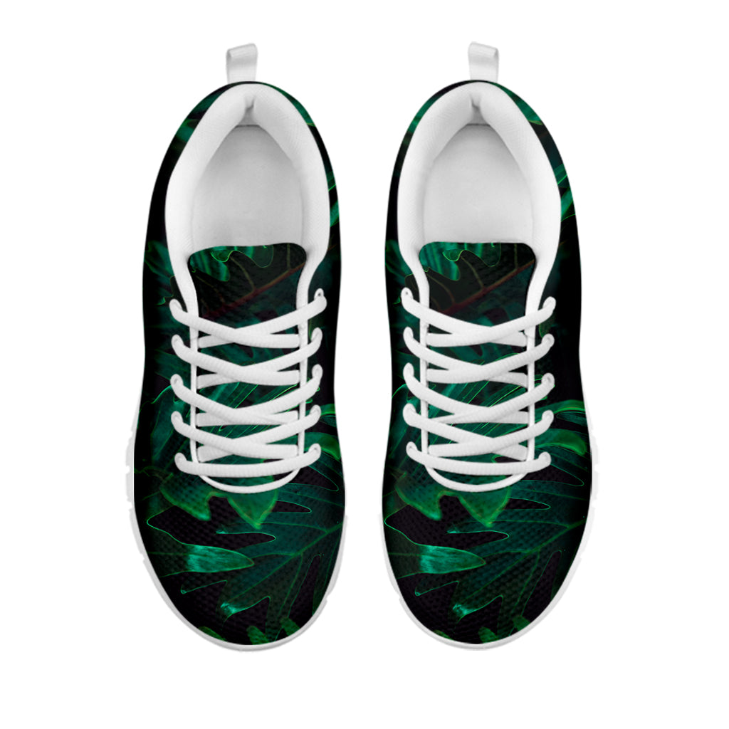 Tropical Fern Leaf Print White Sneakers