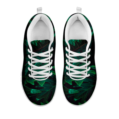 Tropical Fern Leaf Print White Sneakers