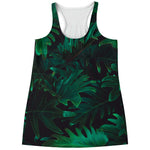 Tropical Fern Leaf Print Women's Racerback Tank Top