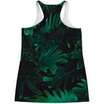 Tropical Fern Leaf Print Women's Racerback Tank Top