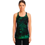 Tropical Fern Leaf Print Women's Racerback Tank Top