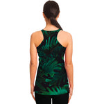Tropical Fern Leaf Print Women's Racerback Tank Top
