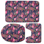Tropical Flamingo Aloha Pattern Print 3 Piece Bath Mat Set