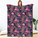 Tropical Flamingo Aloha Pattern Print Blanket