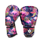 Tropical Flamingo Aloha Pattern Print Boxing Gloves