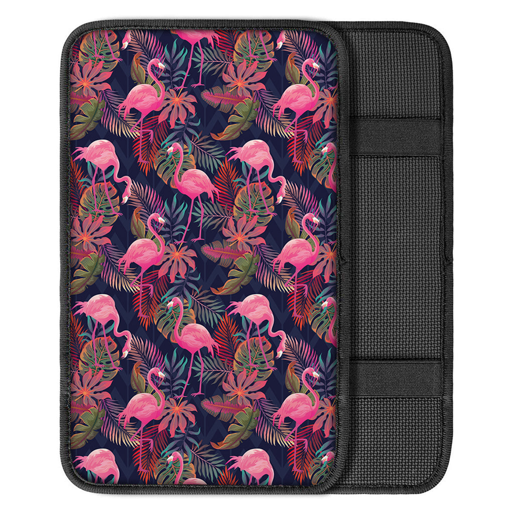 Tropical Flamingo Aloha Pattern Print Car Center Console Cover