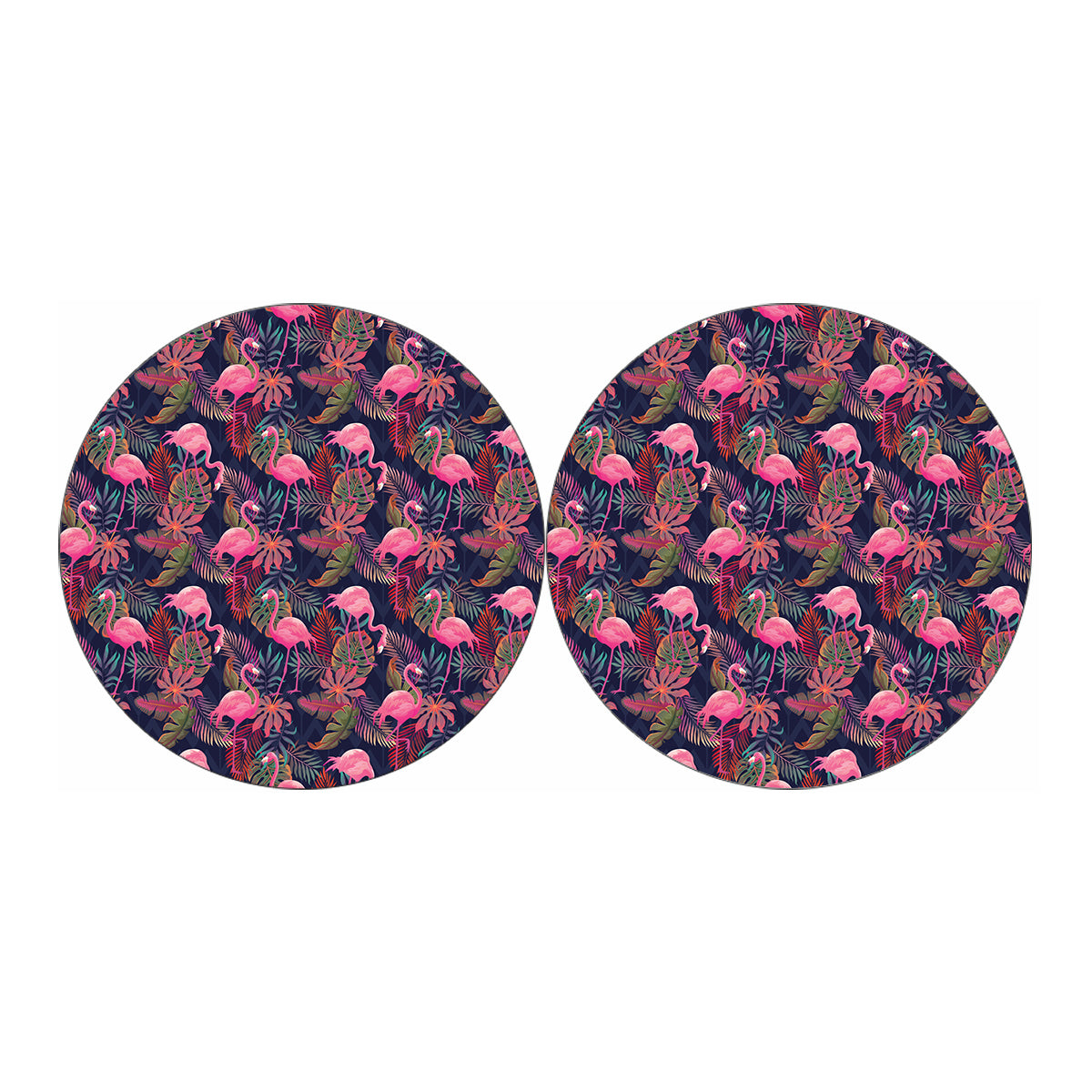 Tropical Flamingo Aloha Pattern Print Car Coasters