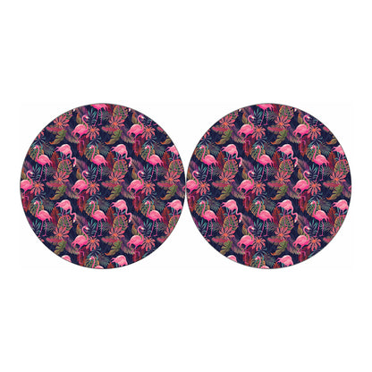 Tropical Flamingo Aloha Pattern Print Car Coasters