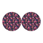 Tropical Flamingo Aloha Pattern Print Car Coasters