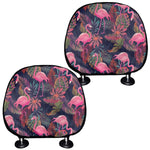 Tropical Flamingo Aloha Pattern Print Car Headrest Covers