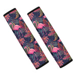 Tropical Flamingo Aloha Pattern Print Car Seat Belt Covers