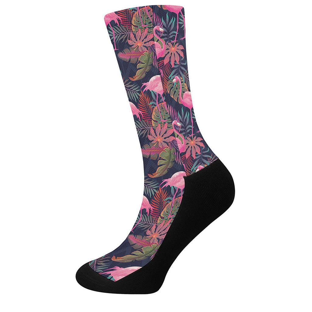 Tropical Flamingo Aloha Pattern Print Crew Socks