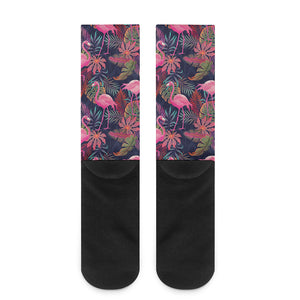 Tropical Flamingo Aloha Pattern Print Crew Socks