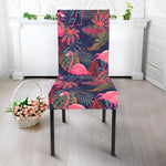 Tropical Flamingo Aloha Pattern Print Dining Chair Slipcover
