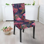 Tropical Flamingo Aloha Pattern Print Dining Chair Slipcover