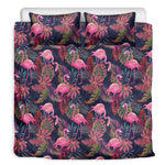 Tropical Flamingo Aloha Pattern Print Duvet Cover Bedding Set