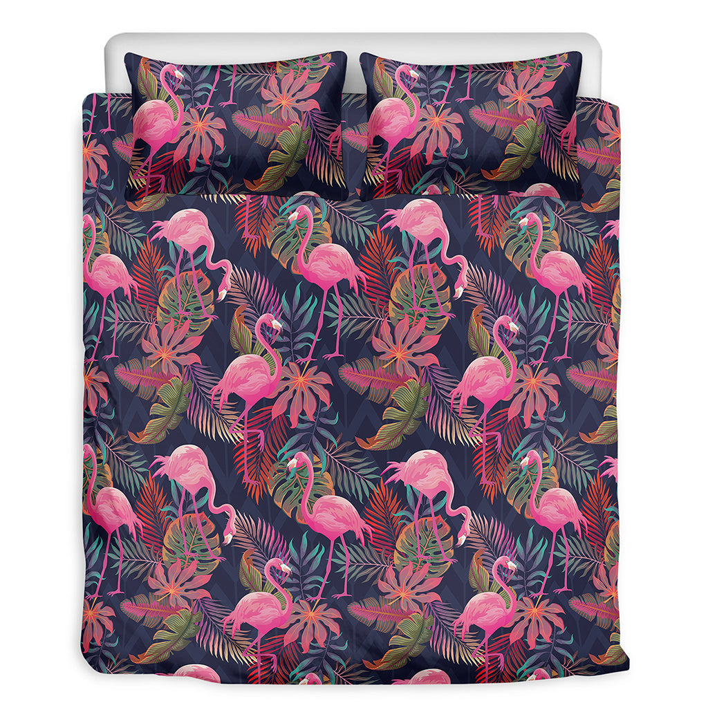 Tropical Flamingo Aloha Pattern Print Duvet Cover Bedding Set