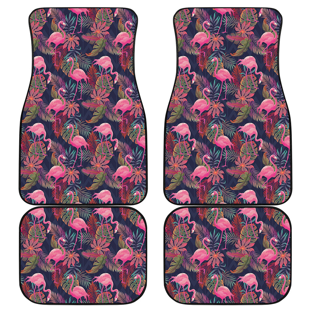 Tropical Flamingo Aloha Pattern Print Front and Back Car Floor Mats