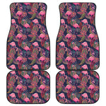 Tropical Flamingo Aloha Pattern Print Front and Back Car Floor Mats
