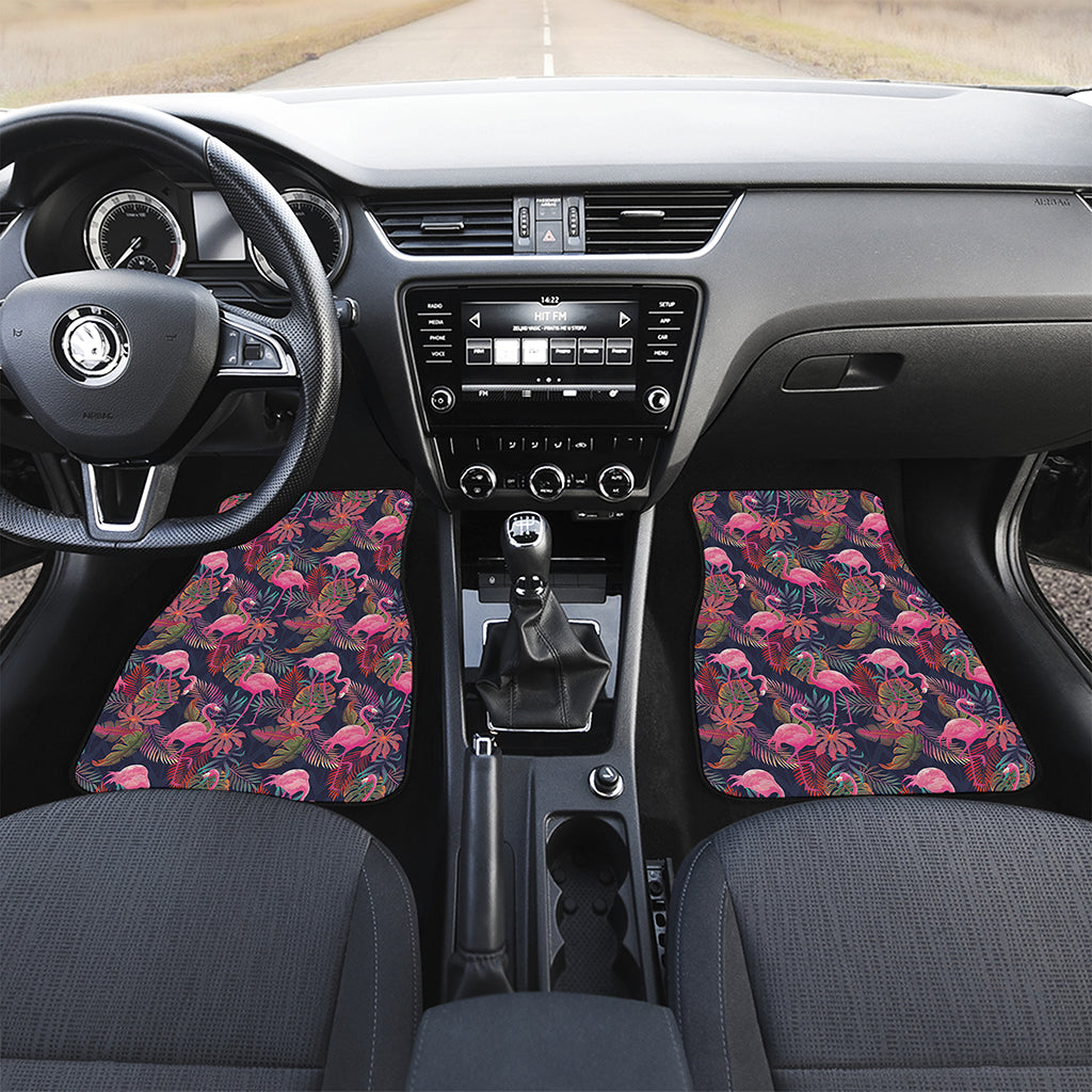 Tropical Flamingo Aloha Pattern Print Front and Back Car Floor Mats