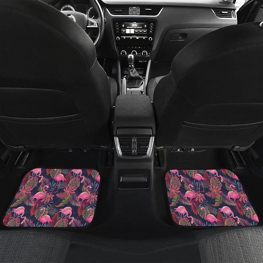 Tropical Flamingo Aloha Pattern Print Front and Back Car Floor Mats