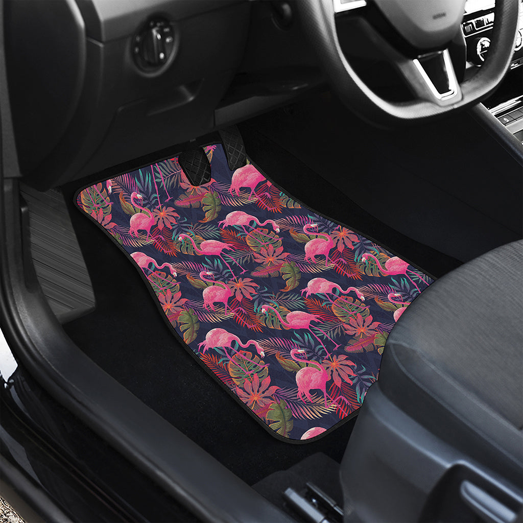 Tropical Flamingo Aloha Pattern Print Front and Back Car Floor Mats