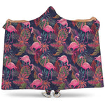Tropical Flamingo Aloha Pattern Print Hooded Blanket