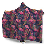 Tropical Flamingo Aloha Pattern Print Hooded Blanket