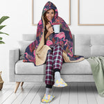 Tropical Flamingo Aloha Pattern Print Hooded Blanket