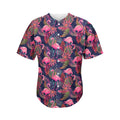 Tropical Flamingo Aloha Pattern Print Men's Baseball Jersey