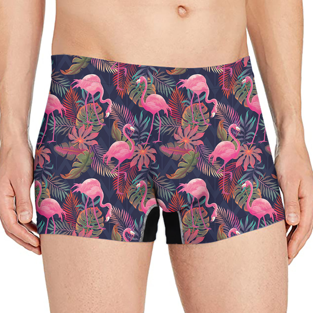 Tropical Flamingo Aloha Pattern Print Men's Boxer Briefs