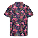 Tropical Flamingo Aloha Pattern Print Men's Short Sleeve Shirt