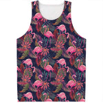Tropical Flamingo Aloha Pattern Print Men's Tank Top