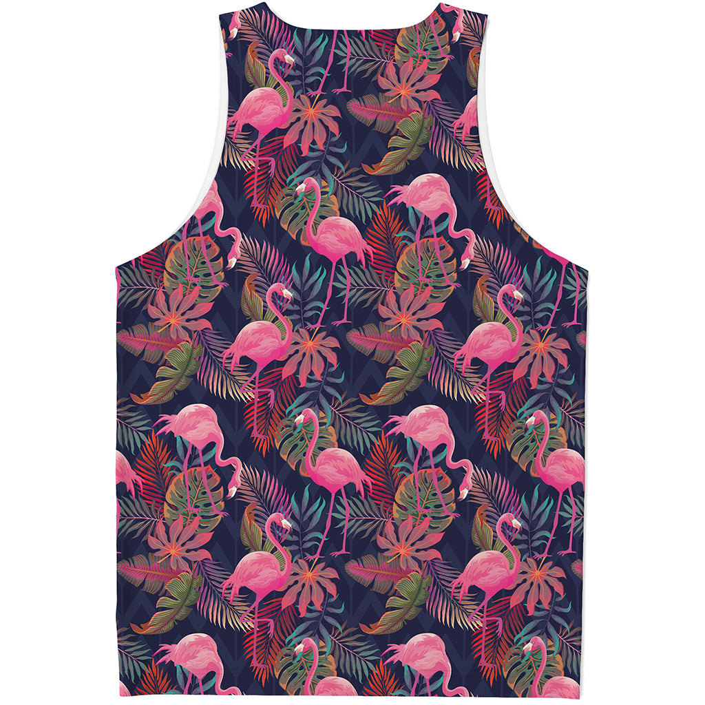 Tropical Flamingo Aloha Pattern Print Men's Tank Top