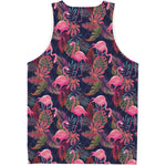 Tropical Flamingo Aloha Pattern Print Men's Tank Top