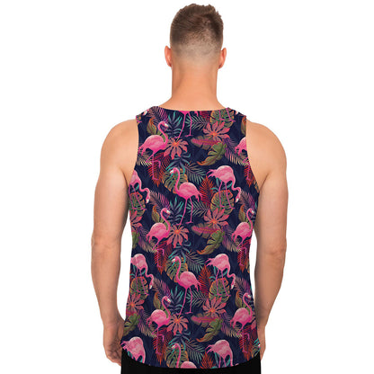 Tropical Flamingo Aloha Pattern Print Men's Tank Top