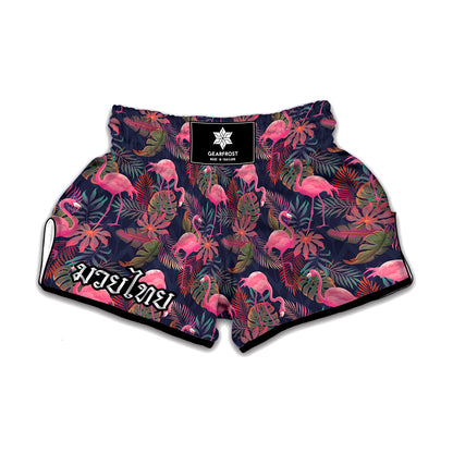 Tropical Flamingo Aloha Pattern Print Muay Thai Boxing Shorts