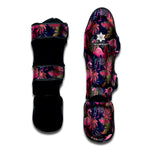 Tropical Flamingo Aloha Pattern Print Muay Thai Shin Guard
