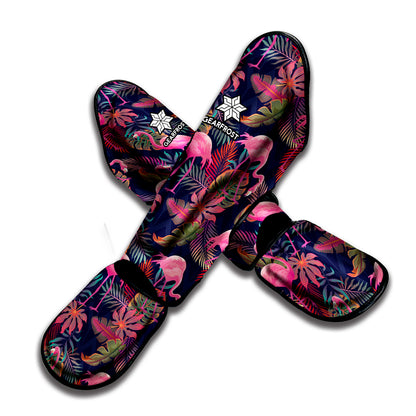 Tropical Flamingo Aloha Pattern Print Muay Thai Shin Guard
