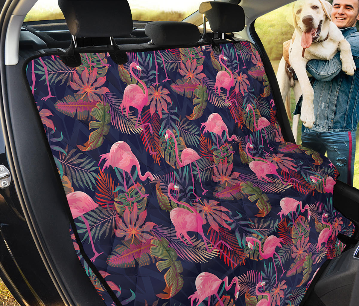 Tropical Flamingo Aloha Pattern Print Pet Car Back Seat Cover