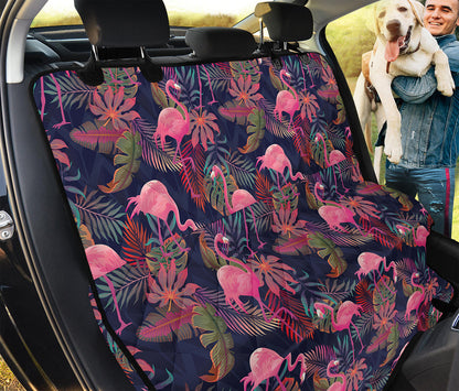 Tropical Flamingo Aloha Pattern Print Pet Car Back Seat Cover