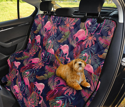 Tropical Flamingo Aloha Pattern Print Pet Car Back Seat Cover