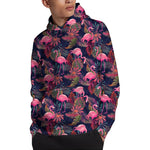 Tropical Flamingo Aloha Pattern Print Pullover Hoodie