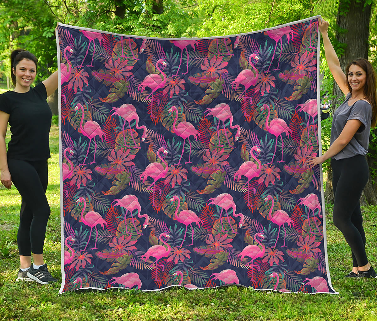 Tropical Flamingo Aloha Pattern Print Quilt