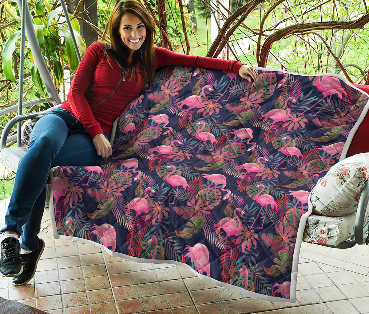 Tropical Flamingo Aloha Pattern Print Quilt